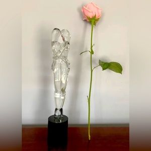 Murano Glass Lovers Sculpture Signed Clear Art Glass Collection